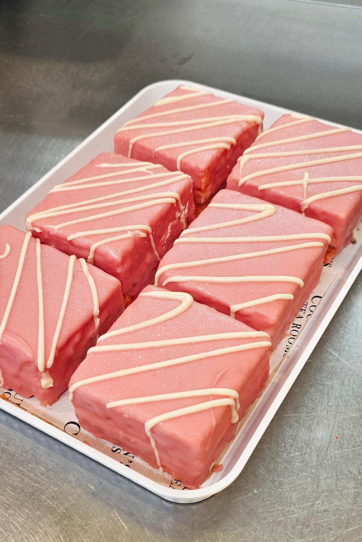 Raspberry Ripple Fondant Fancy