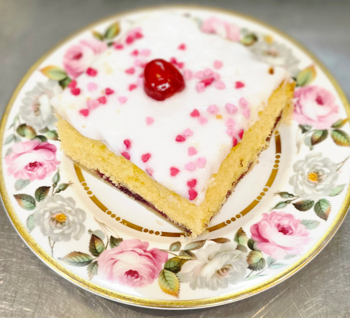 Cherry Bakewell Slice