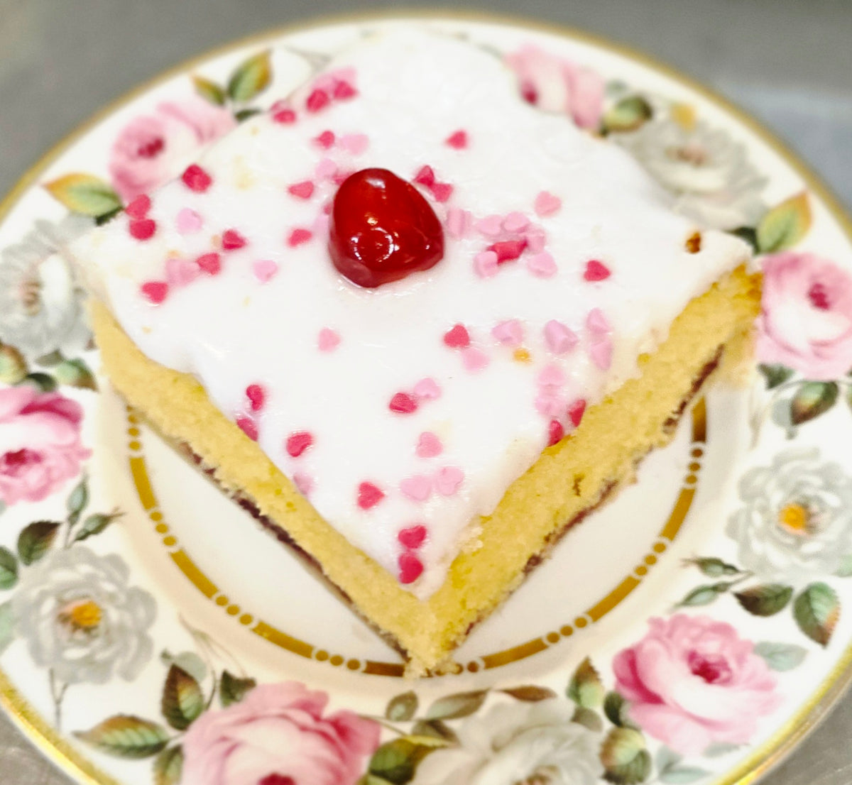 Cherry Bakewell Slice